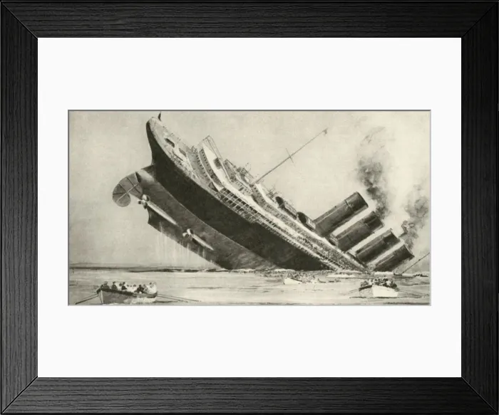 Framed Print : The sinking of the Lusitania, 7 May 1915 Framed Print : The sinking of the Lusitania, 7 May 1915