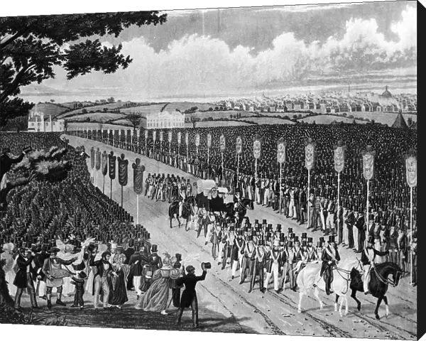 Demonstration in Copenhagen Fields, London 21 April 1834. Artist: W Summers