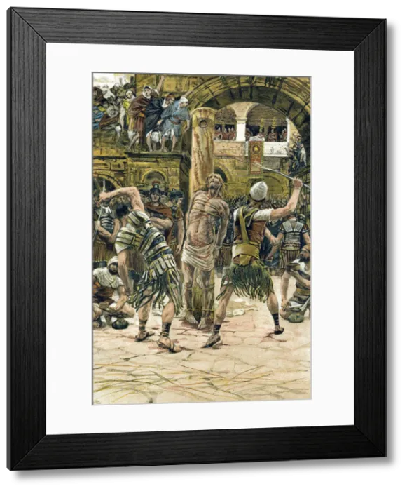 Framed Print : Jesus scourged on the face, c1897. Artist: James Tissot Framed Print : Jesus scourged on the face, c1897. Artist: James Tissot