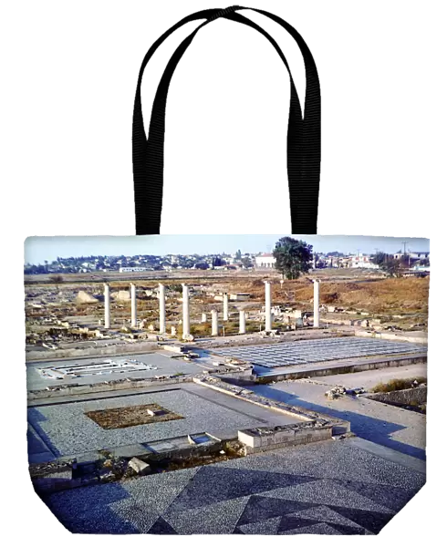 View of the archaeological remains at Pella, Central Macedonia