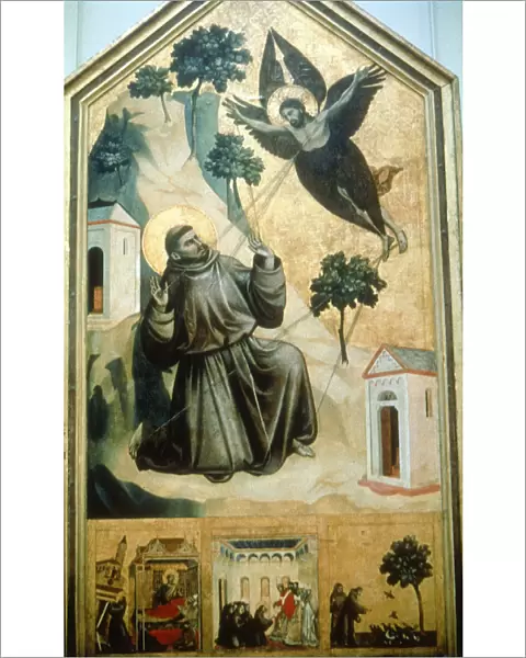 Stigmatisation of St Francis 1300. Artist: Giotto