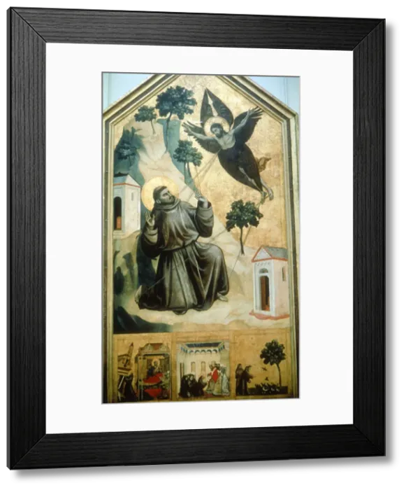 Framed Print : Stigmatisation of St Francis 1300. Artist: Giotto Framed Print : Stigmatisation of St Francis 1300. Artist: Giotto