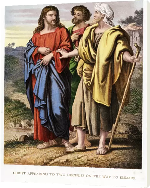 Christ appearing to the two disciples on the road to Emmaeus, c1860. Artist: Kronheim & Co