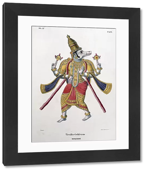 Vishnu, one of the gods of the Hindu trinity (trimurti), 1828