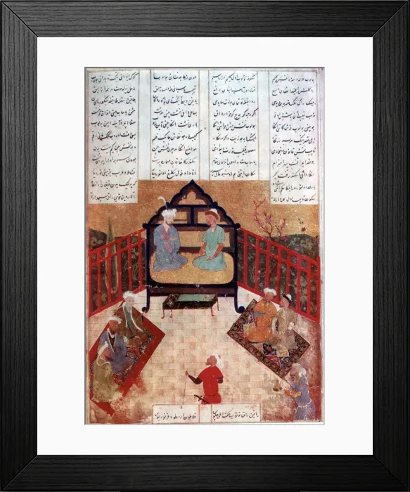 Framed Print : Alexander the Great talking to wise men and scholars, 4th century BC