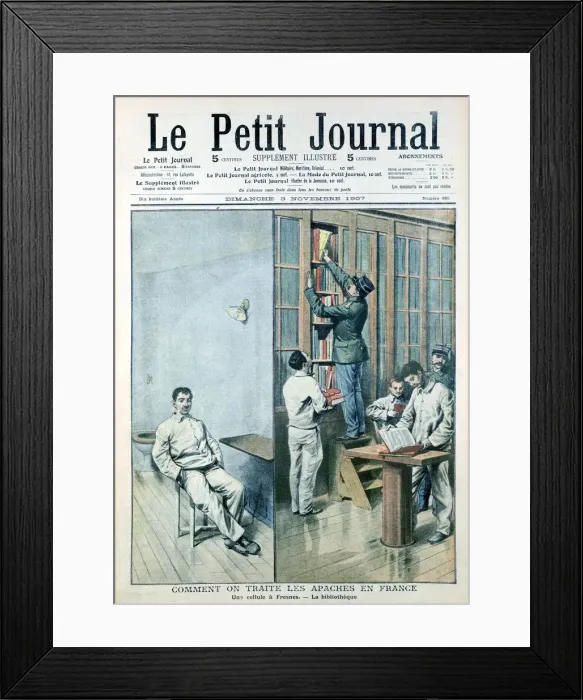 Framed Print : Cell and library at the prison at Fresnes, 1907 Framed Print : Cell and library at the prison at Fresnes, 1907