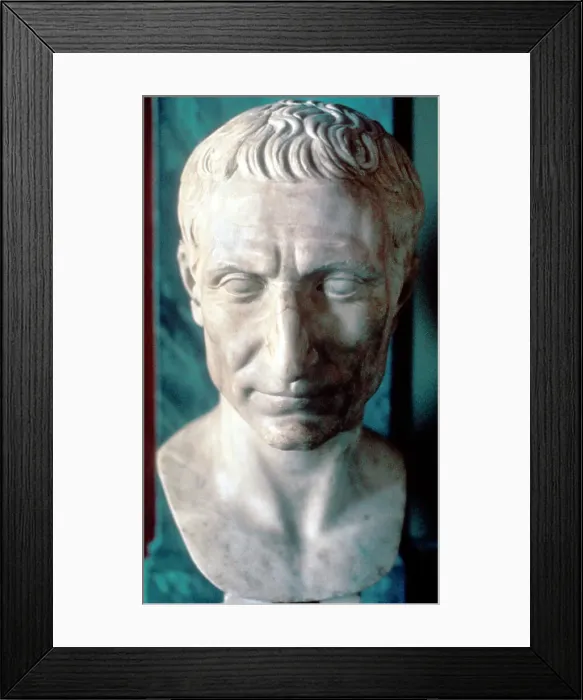 Framed Print : Julius Caesar, Roman soldier and statesman, 50 BC Framed Print : Julius Caesar, Roman soldier and statesman, 50 BC