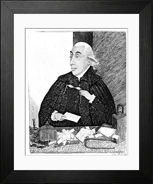 Framed Print : Joseph Black, Scottish chemist, 1787. Artist: John Kay Framed Print : Joseph Black, Scottish chemist, 1787. Artist: John Kay