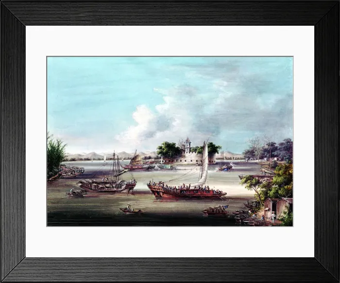 Framed Print : Macao Fort, Canton River, China Framed Print : Macao Fort, Canton River, China