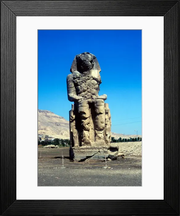 Framed Print : One of the Colossi of Memnon, near the Valley of the Kings, Egypt, 14th century BC Framed Print : One of the Colossi of Memnon, near the Valley of the Kings, Egypt, 14th century BC