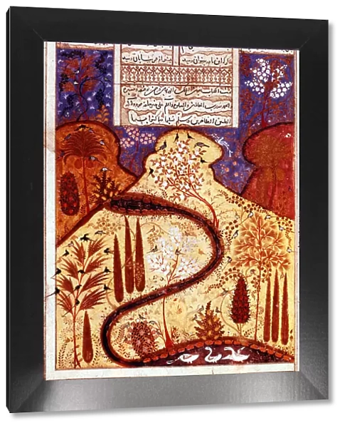 A Paradise Garden, Persian miniature, c1300