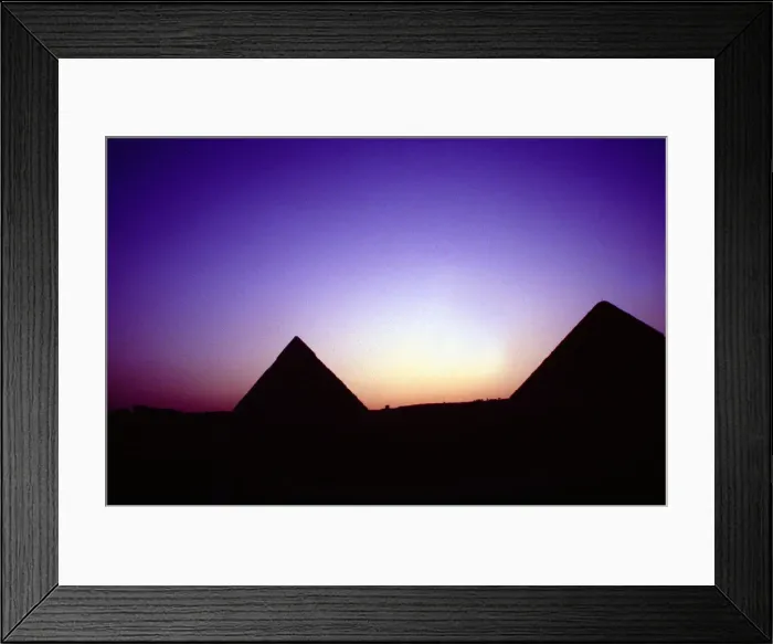 Framed Print : Pyramids of Giza, Egypt, at sunset, c26th century BC Framed Print : Pyramids of Giza, Egypt, at sunset, c26th century BC
