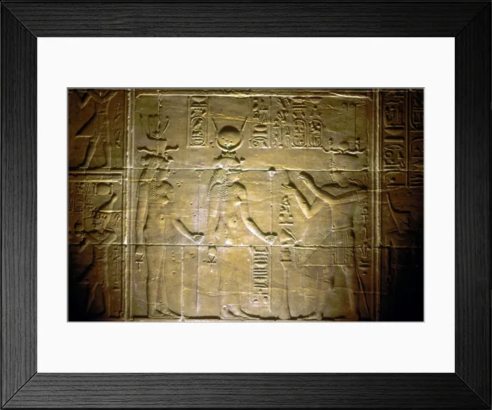 Framed Print : Limestone relief at the Temple of Philae, Ancient Egyptian Framed Print : Limestone relief at the Temple of Philae, Ancient Egyptian