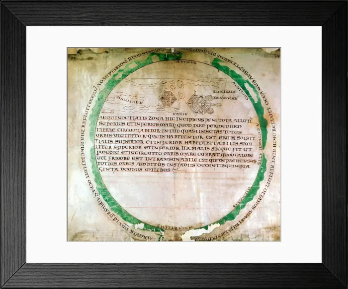 Framed Print : Anglo-Saxon world map, 10th century Framed Print : Anglo-Saxon world map, 10th century