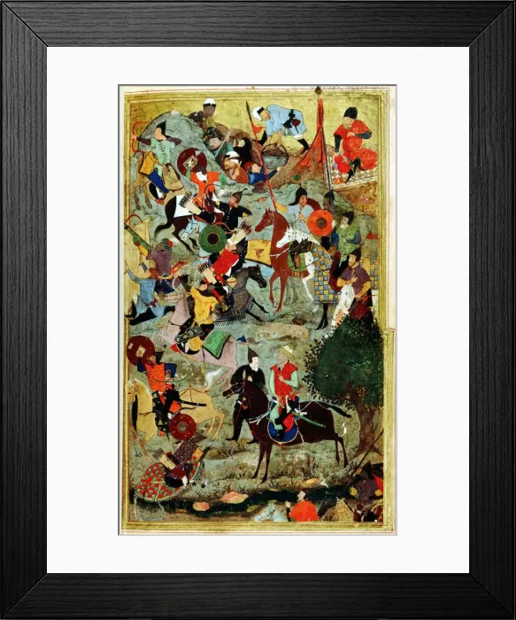 Framed Print : Timur attacking the Knights of St John at Smyrna, 1402 (1467). Artist: Bihzad Framed Print : Timur attacking the Knights of St John at Smyrna, 1402 (1467). Artist: Bihzad