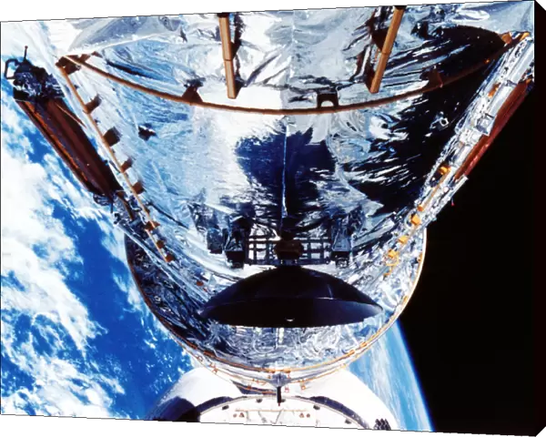 The Hubble Space Telescope orbiting the Earth, c1990s