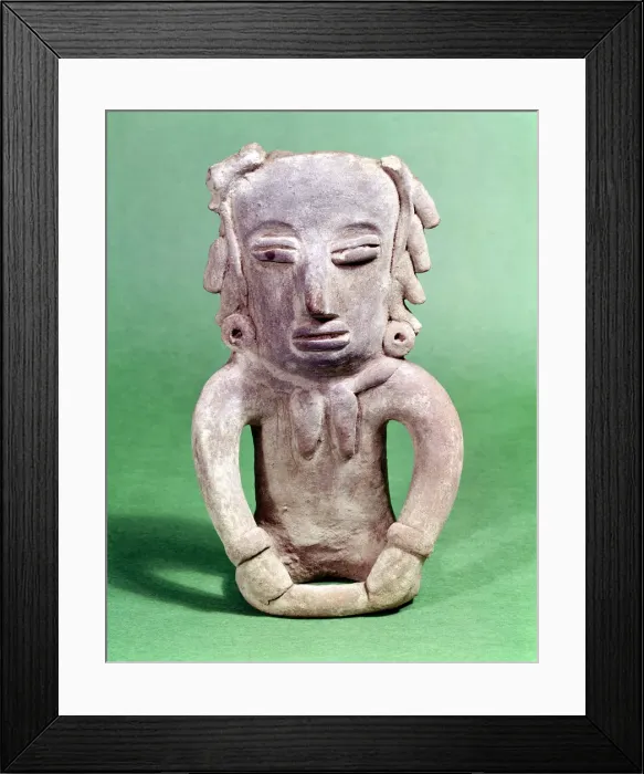 Framed Print : Pre-Colombian Mexican seated pottery figure Framed Print : Pre-Colombian Mexican seated pottery figure