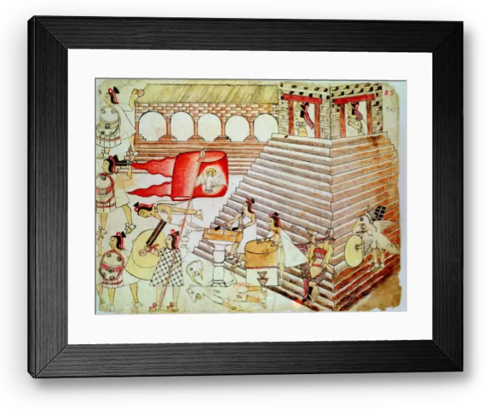 Framed Print : Aztec warriors defending the temple of Tenochtitlan against Conquistadors, 1519-1521 Framed Print : Aztec warriors defending the temple of Tenochtitlan against Conquistadors, 1519-1521