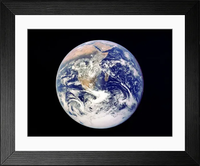 Framed Print : Whole Earth from space, viewed from Apollo 17, December 1972 Framed Print : Whole Earth from space, viewed from Apollo 17, December 1972