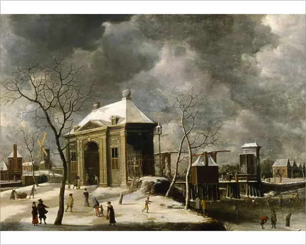 Presumed view of an Amsterdam gate in winter, 1622. Artist: Abrahamsz Beerstraten