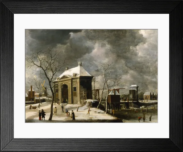 Framed Print : Presumed view of an Amsterdam gate in winter, 1622. Artist: Abrahamsz Beerstraten Framed Print : Presumed view of an Amsterdam gate in winter, 1622. Artist: Abrahamsz Beerstraten
