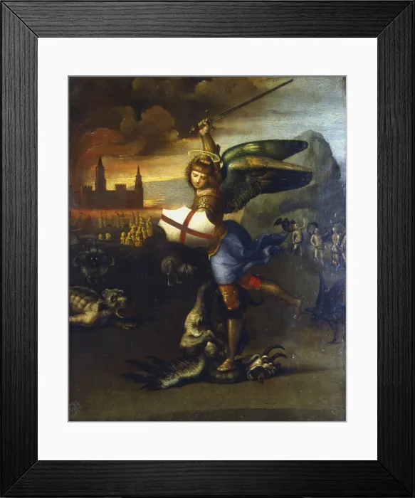 Framed Print : St Michael the Archangel, c1503-1504. Artist: Raphael Framed Print : St Michael the Archangel, c1503-1504. Artist: Raphael