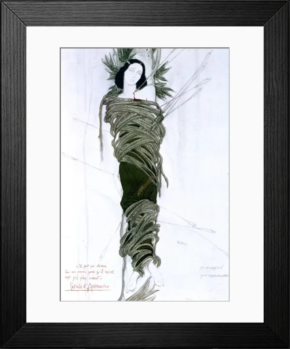 Framed Print : Costume design for Italian writer Gabriele D Annunzios drama The Martyrdom of St Sebastian, 1911. Artist: Leon Bakst Framed Print : Costume design for Italian writer Gabriele D Annunzios drama The Martyrdom of St Sebastian, 1911. Artist: Leon Bakst