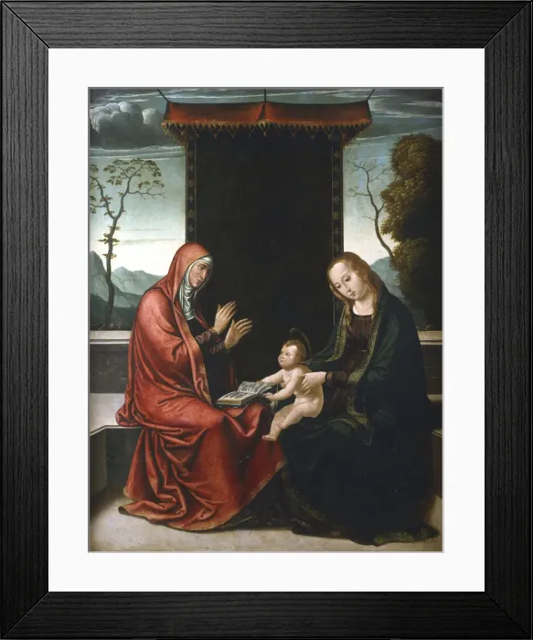 Framed Print : St Anne, the Virgin and Child, c1520-1565. Artist: Juan de Borgona the Younger Framed Print : St Anne, the Virgin and Child, c1520-1565. Artist: Juan de Borgona the Younger