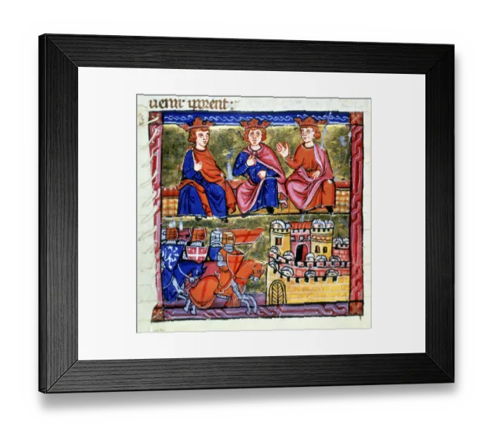 Framed Print : Council of Acre and the Siege of Damascus, 1147-1148 (late 12th century) Framed Print : Council of Acre and the Siege of Damascus, 1147-1148 (late 12th century)