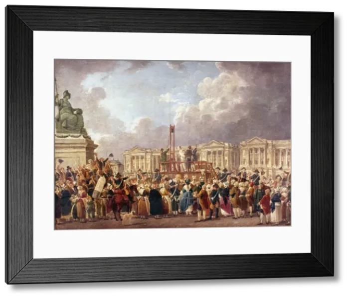 Framed Print : Execution by Guillotine in Paris during the French Revolution, 1790s (1793-1807). Artist: Pierre Antoine de Machy Framed Print : Execution by Guillotine in Paris during the French Revolution, 1790s (1793-1807). Artist: Pierre Antoine de Machy