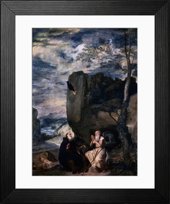 Framed Print : St Anthony and St Paul, the Hermit, 1645. Artist: Diego Velasquez Framed Print : St Anthony and St Paul, the Hermit, 1645. Artist: Diego Velasquez