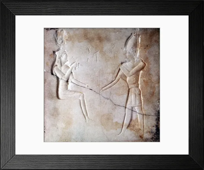 Framed Print : Bas-relief showing the gods Isis and Osiris, Ptolemaic period, Ancient Egypt, 323-30 BC Framed Print : Bas-relief showing the gods Isis and Osiris, Ptolemaic period, Ancient Egypt, 323-30 BC
