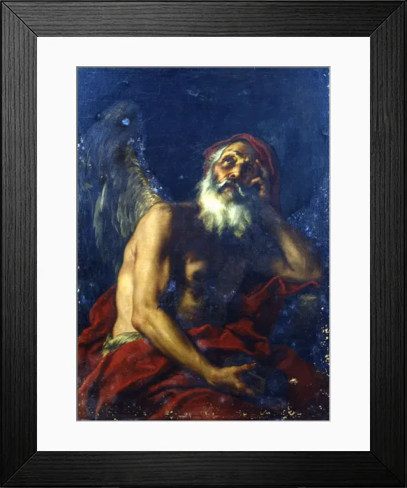 Framed Print : Kronos, 17th century. Artist: Giacinto Brandi Framed Print : Kronos, 17th century. Artist: Giacinto Brandi