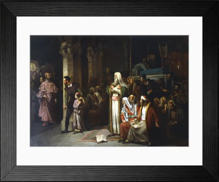Framed Print : Service in the Synagogue during the reading from the Torah, 1868 Framed Print : Service in the Synagogue during the reading from the Torah, 1868