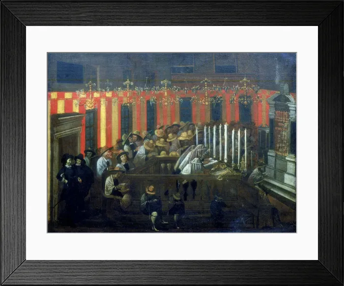 Framed Print : Interior of a Synagogue during Prayer Framed Print : Interior of a Synagogue during Prayer