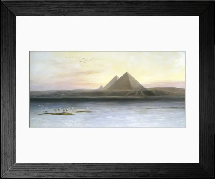 Framed Print : The Pyramids at Gizeh, 19th century. Artist: Edward Lear Framed Print : The Pyramids at Gizeh, 19th century. Artist: Edward Lear