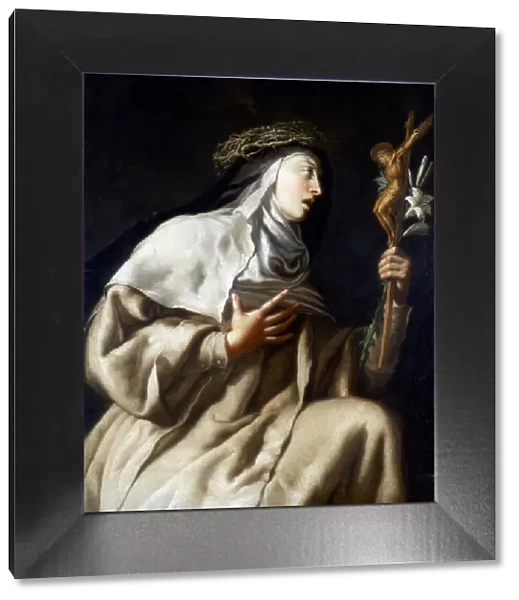 St Teresa of Avila before the Cross, c1621-1663. Artist: Guido Cagnacci