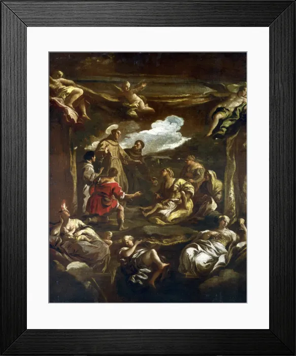 Framed Print : St Anthony of Padua healing a young man, c1654-1705. Artist: Luca Giordano Framed Print : St Anthony of Padua healing a young man, c1654-1705. Artist: Luca Giordano