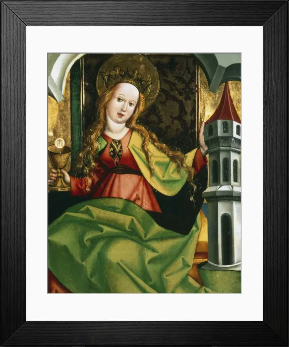 Framed Print : Saint Barbara, c1495-c1519. Artist: Circle of Jan Polak Framed Print : Saint Barbara, c1495-c1519. Artist: Circle of Jan Polak