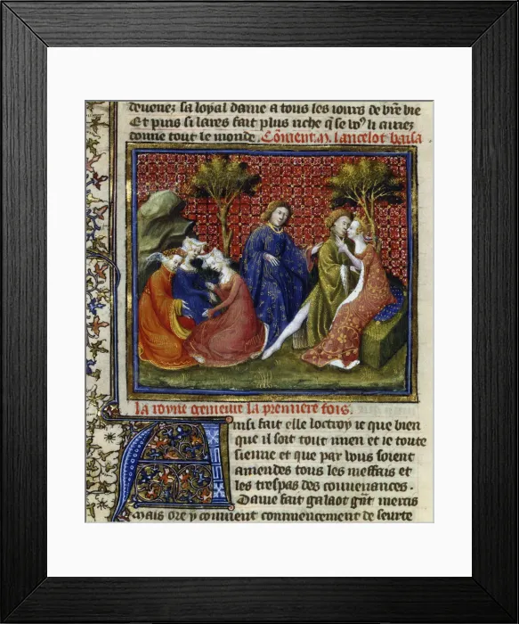 Framed Print : Scene from Mort d Arthur, 14th century Framed Print : Scene from Mort d Arthur, 14th century