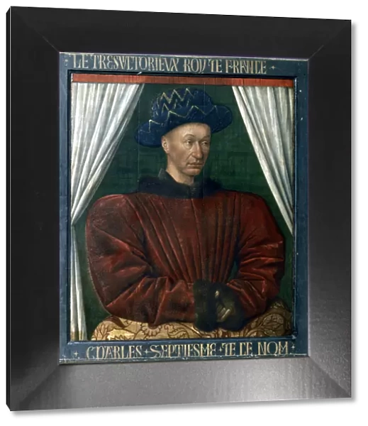 Charles VII of France, 15th century. Artist: Jean Fouquet