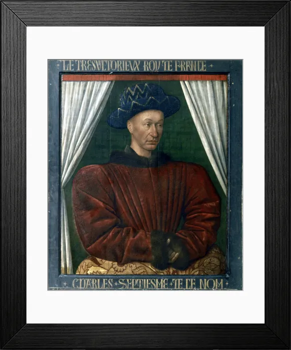 Framed Print : Charles VII of France, 15th century. Artist: Jean Fouquet Framed Print : Charles VII of France, 15th century. Artist: Jean Fouquet