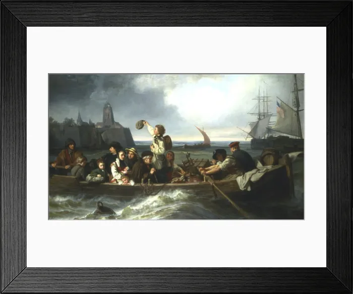 Framed Print : Emigration to America, 19th century. Artist: Charles Volkmar Framed Print : Emigration to America, 19th century. Artist: Charles Volkmar