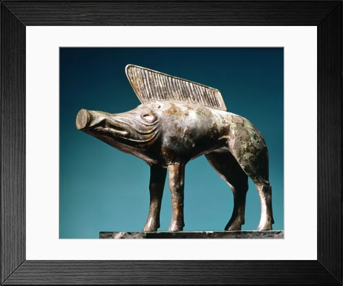 Framed Print : Celtic art: bronze boar from the Sanctuary of Newy, Loiret, France, 1st century AD Framed Print : Celtic art: bronze boar from the Sanctuary of Newy, Loiret, France, 1st century AD