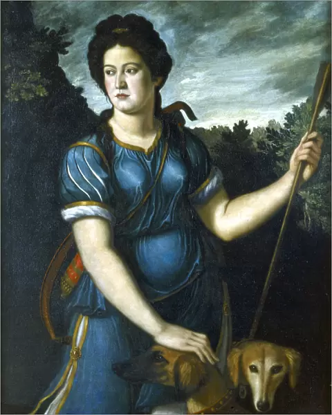 Diana the Huntress with her Two Dogs, 16th century