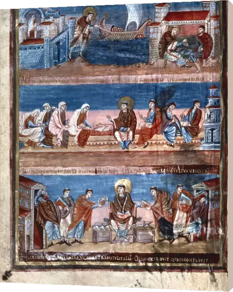 Scenes from the life of St Jerome, from the Bible of Charles the Bald, 9th century
