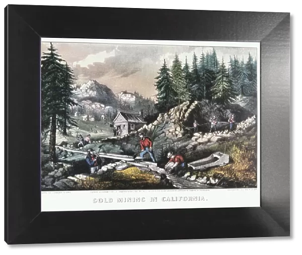 Gold Mining in California, 1849 (1871). Artist: Currier and Ives