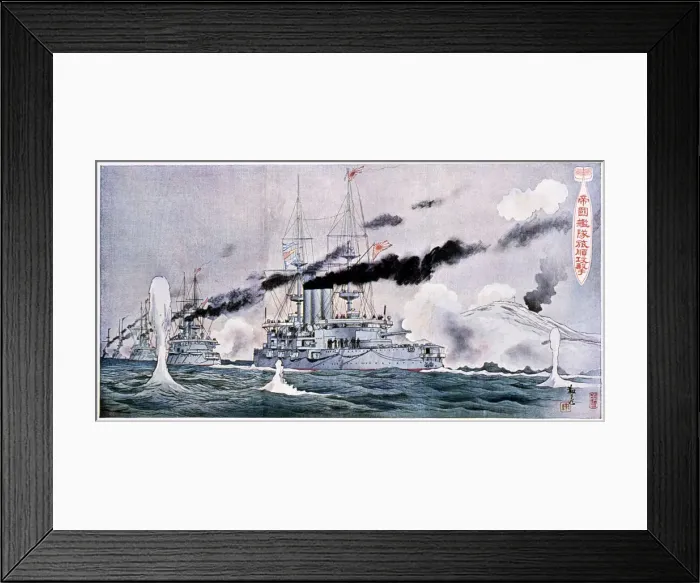 Framed Print : Japanese naval squadron steaming to bombard Port Arthur, Russo-Japanese War 1904-1905 Framed Print : Japanese naval squadron steaming to bombard Port Arthur, Russo-Japanese War 1904-1905