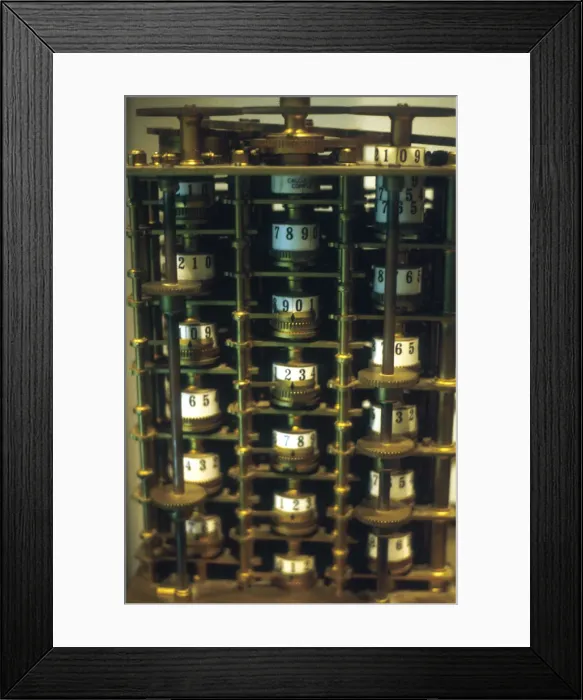 Framed Print : Charles Babbages Difference Engine No 1, prototype calculating machine, 1824-1832. Artist: Joseph Clement Framed Print : Charles Babbages Difference Engine No 1, prototype calculating machine, 1824-1832. Artist: Joseph Clement
