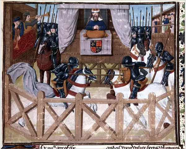 Richard II, King of England, presiding at a tournament, 1377-1379 (15th century)